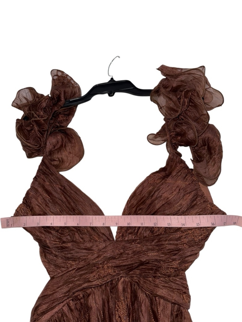 Petal & Pup Harmony Maxi Brown Dress Floral Embroidered Lace Back Size Medium - Picture 7 of 10